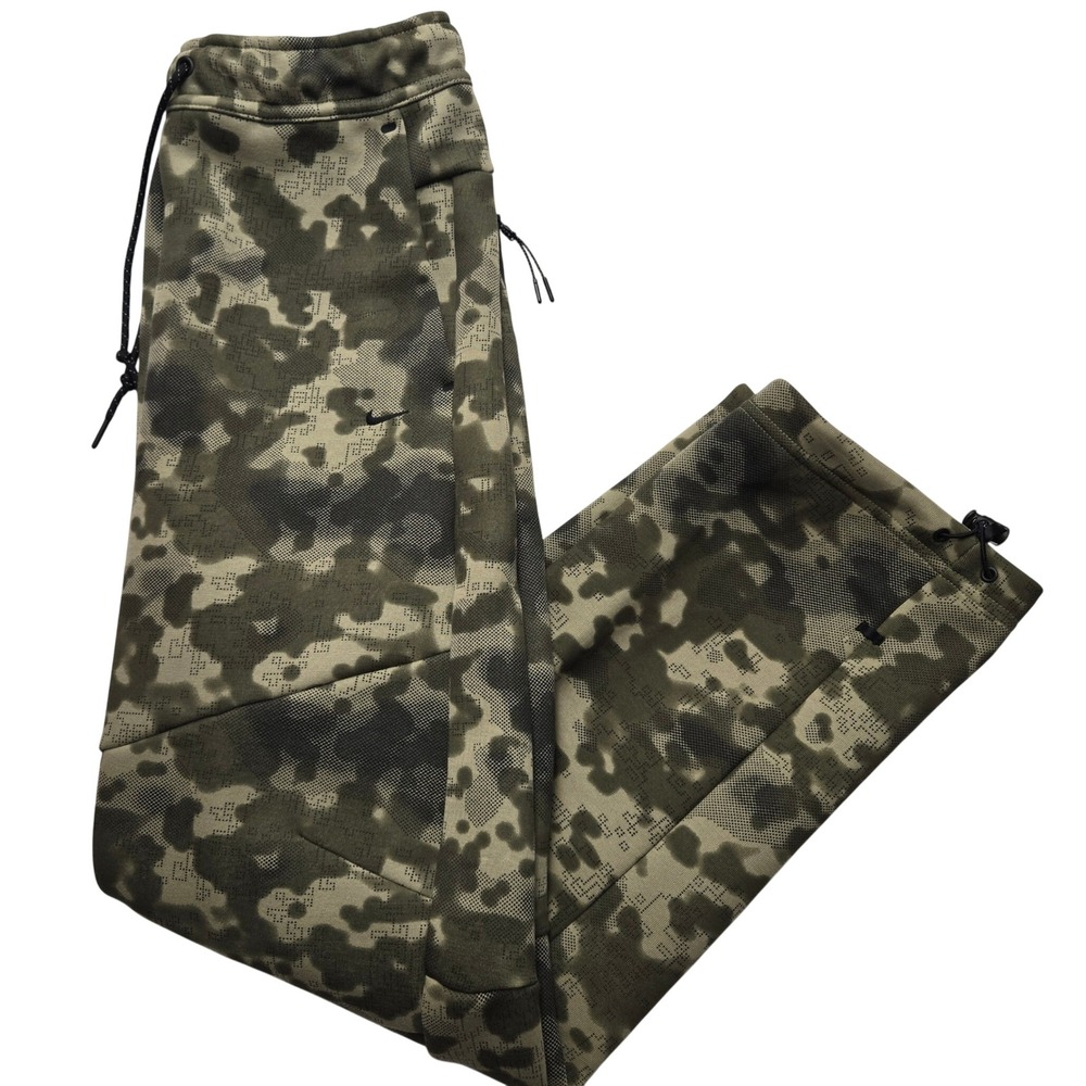 Nike Tech Fleece Mens Small Camo Sweatpants‎ Olive Green Digital Camo II1324-276 - Picture 3 of 15